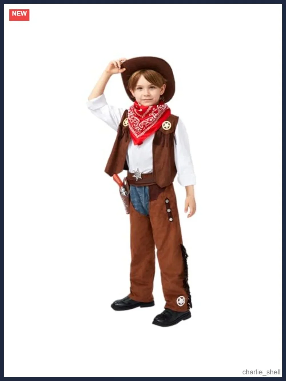 Kids Cowboy Costume Set 8 Pieces Western Outfit for Boys